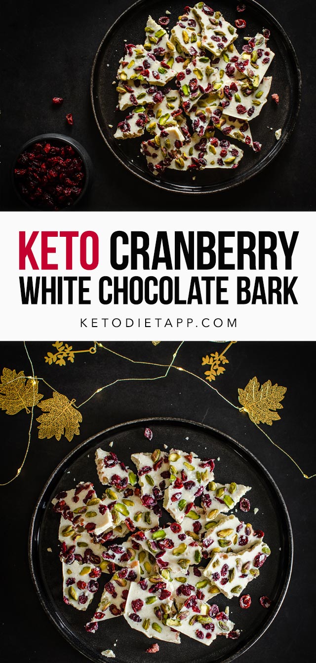 Keto White Chocolate Cranberry Bark